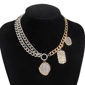 ! Zara coin combination necklaces silver&gold mixcolor adjustable